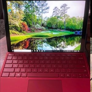 Microsoft Surface Pro 2, Red Keyboard, with Charger, pen, Jack Spade Case
